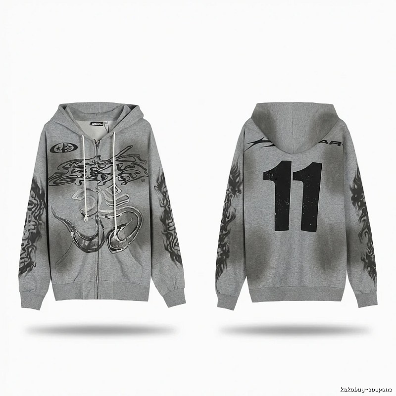 Hellstar Flame Wind Gray Sweatshirt