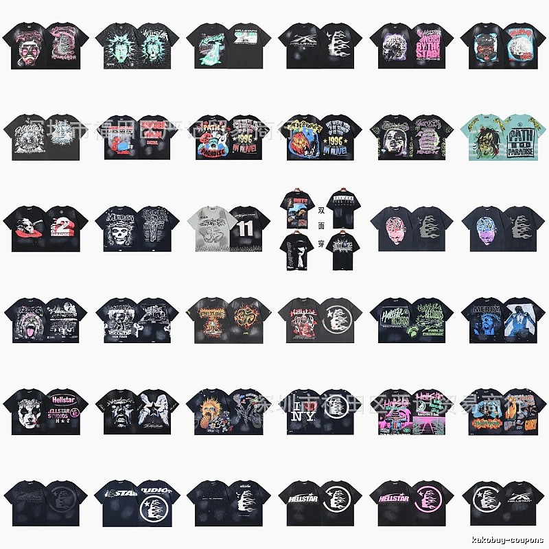 Hellstar Graffiti Collection Street Style Black Short Sleeve T-Shirt