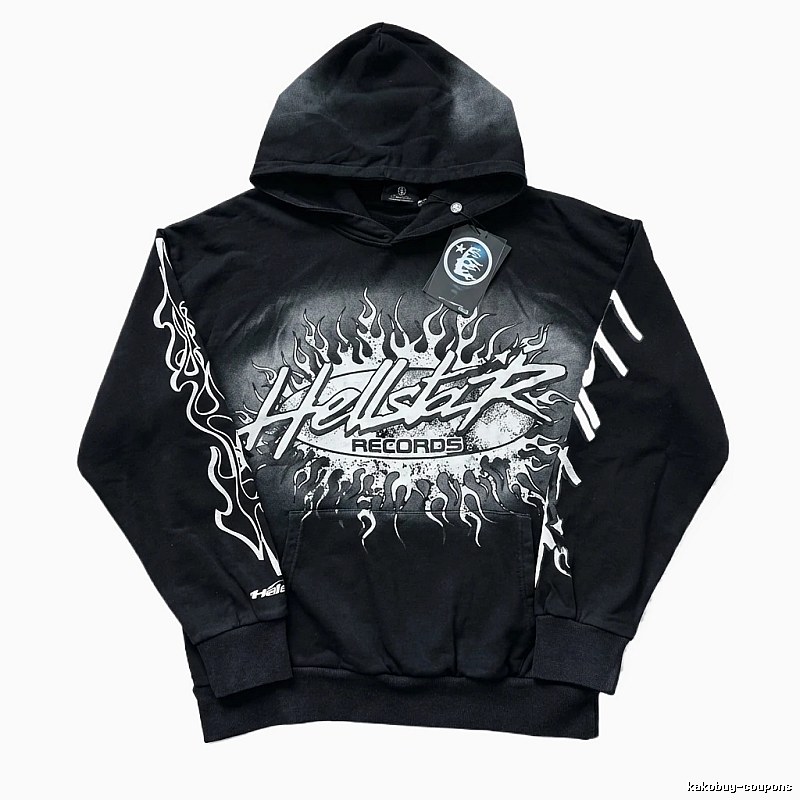 Hellstar Records Flame Wind Black Hoodie