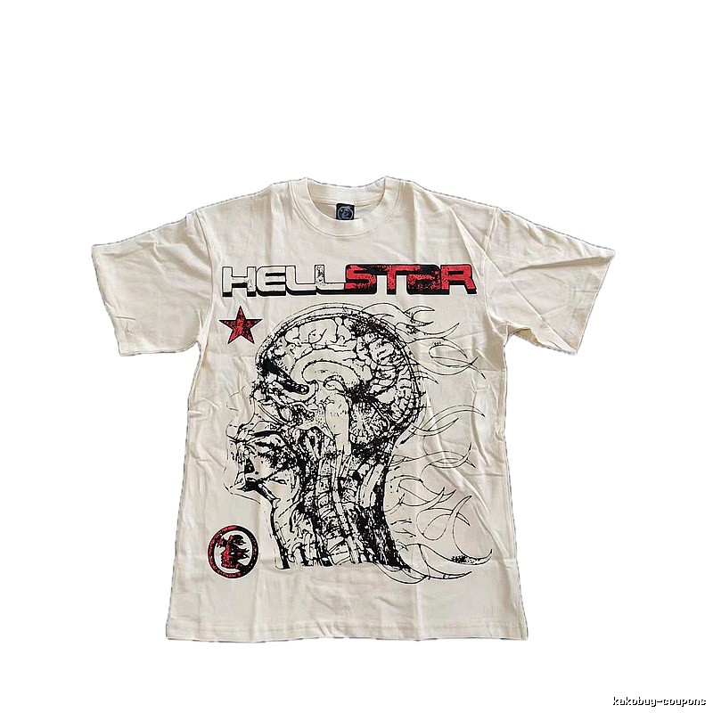 Hellstar Skeleton Print Street-style Off-white T-shirt