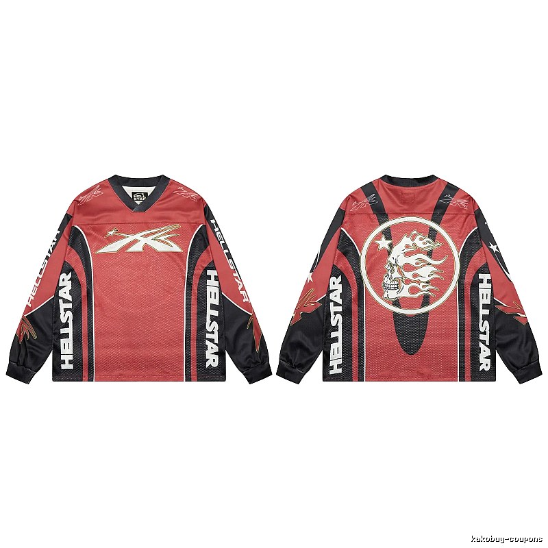 Hellstar Skull Street Style Red and Black Jersey