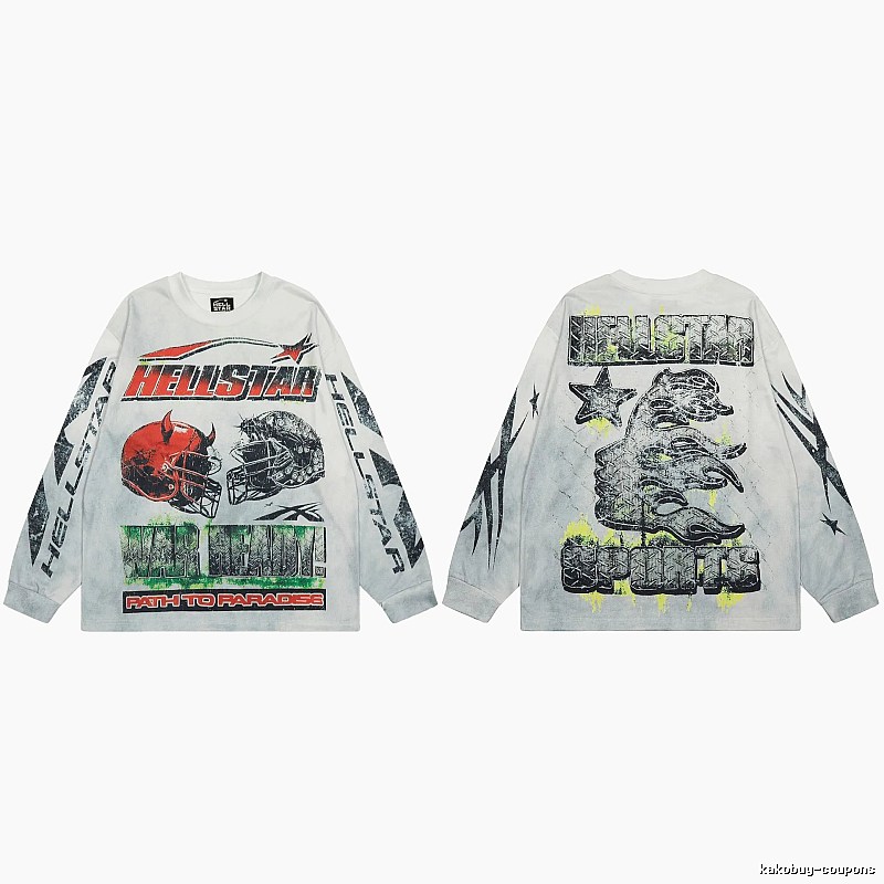 Hellstar Sports Vintage Distressed Off-white Long Sleeve T-Shirt