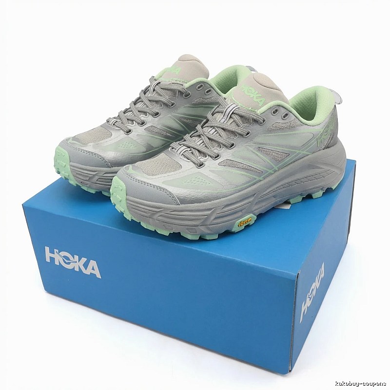 HOKA retro gray-green sports shoes