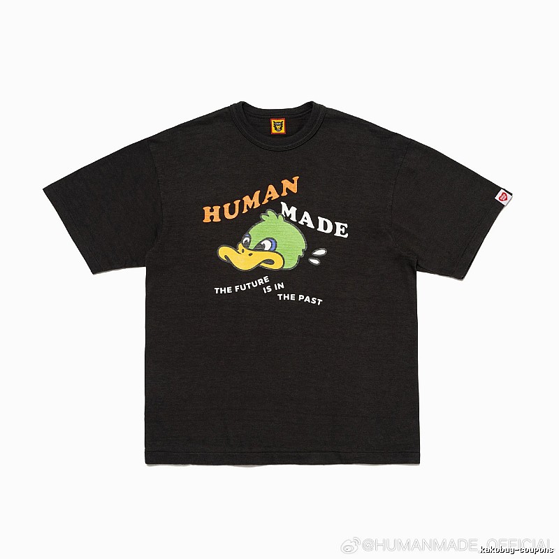 HUMAN MADE Green Duck Print Vintage Black T-Shirt