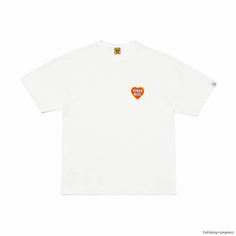 HUMAN MADE Heart Print Japanese Streetwear White T-Shirt