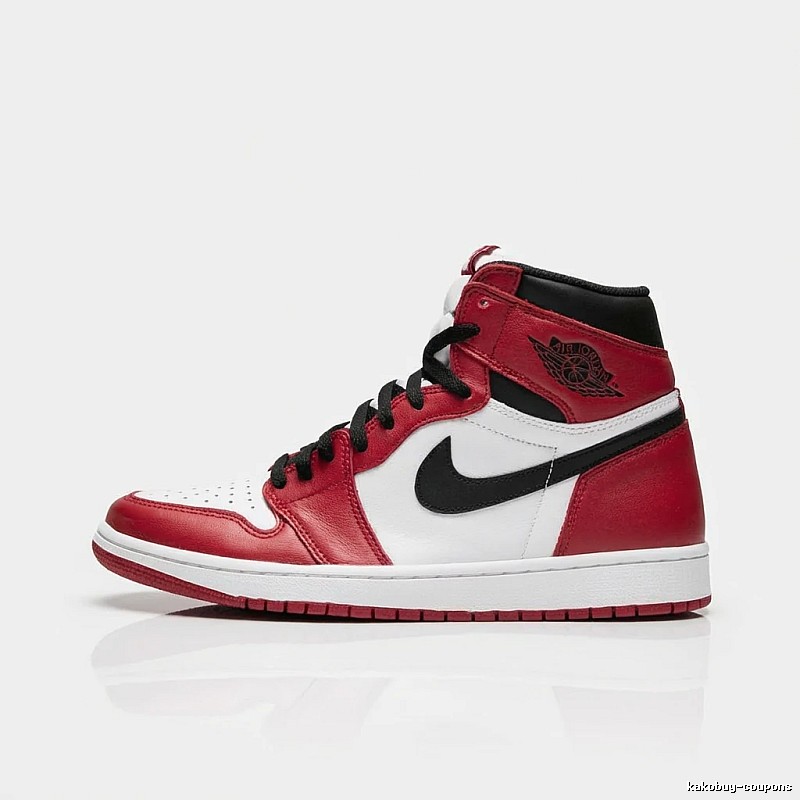 Jordan AJ1 High-Top Red, White and Black Athletic Shoes