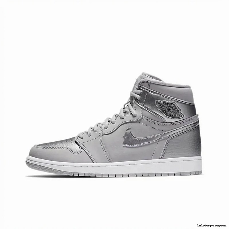 Jordan AJ1 High-Top Silver-Gray Trendy Shoes