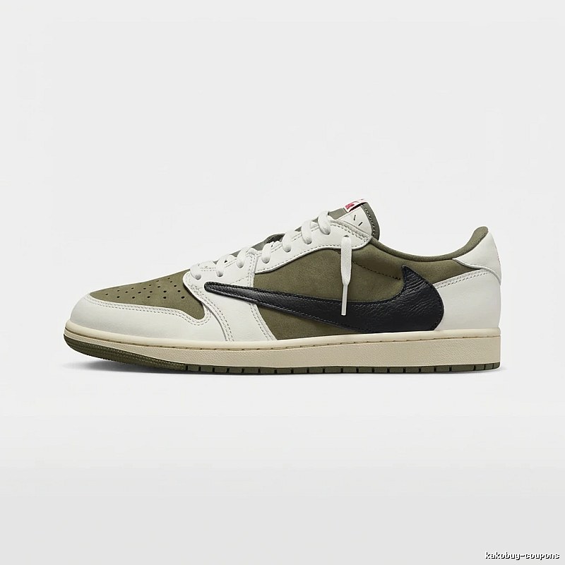 Jordan AJ1 Retro Style White and Green Shoes