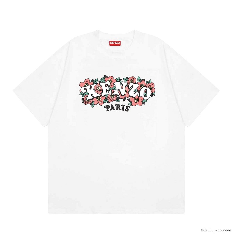 KENZO Floral Collection Street Style White Short-sleeve T-shirt