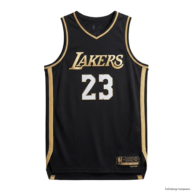LBJ Lakers black and gold basketball uniform