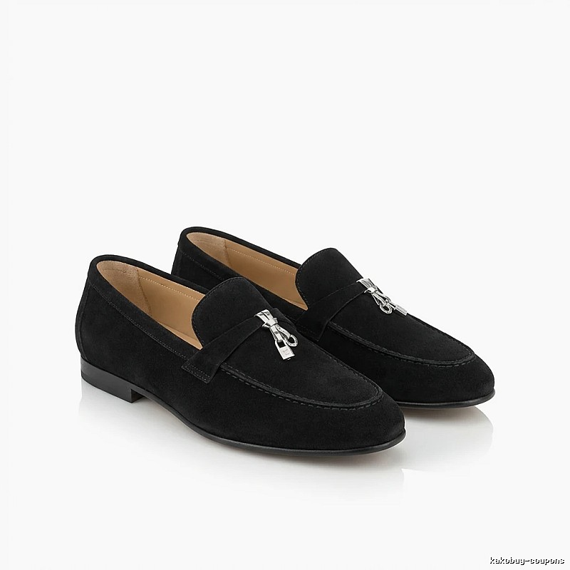 Loro Piana business-style black leather shoes