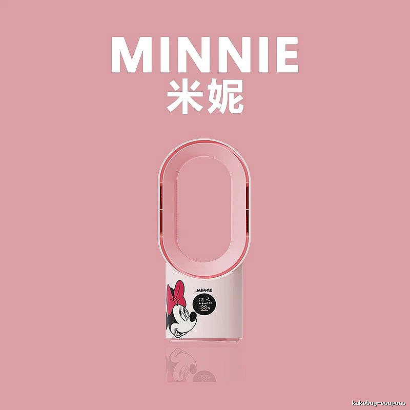 Lotso Office Fan Misting Bladeless Fan Minnie Character Misting Bladeless Smart Control Oscillation Digital Display Long Runtime Two Mist Levels