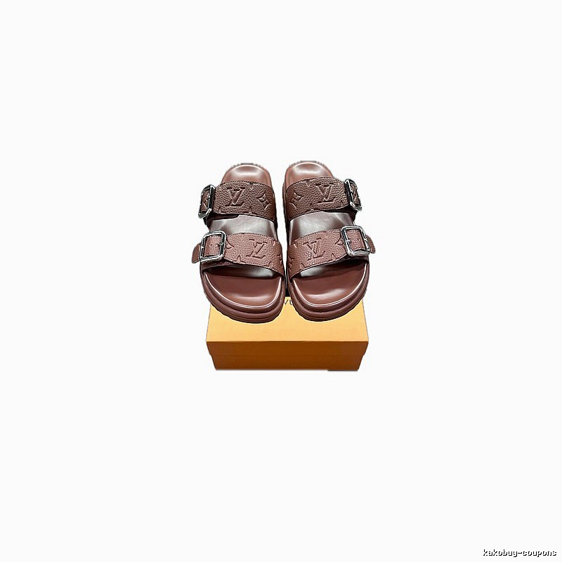 Louis Vuitton Classic Embossed Light Luxury Style Brown Slippers