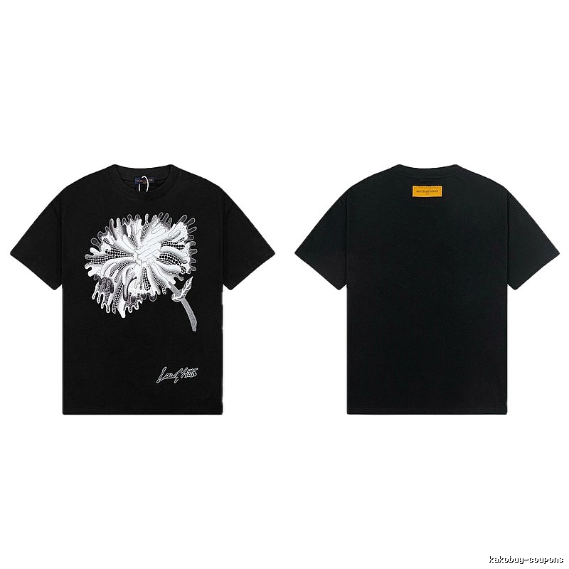 Louis Vuitton Dandelion Print Trendy Black T-Shirt