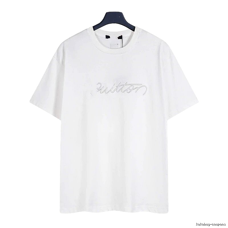 Louis Vuitton Embroidered Minimalist Style White Short-sleeve T-shirt