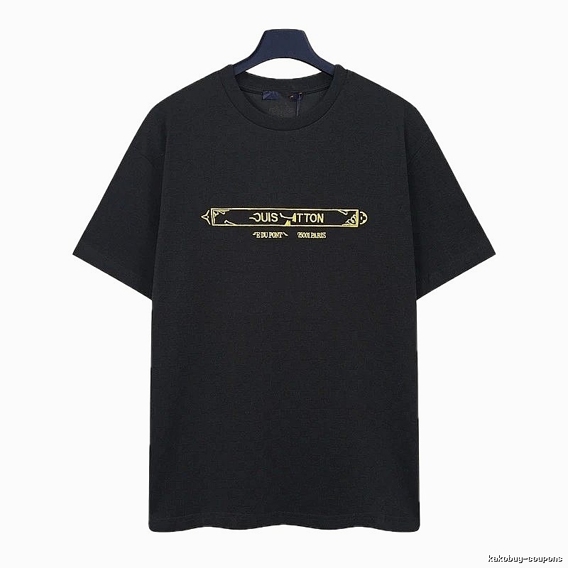 Louis Vuitton Embroidered Trendy-style Black T-Shirt