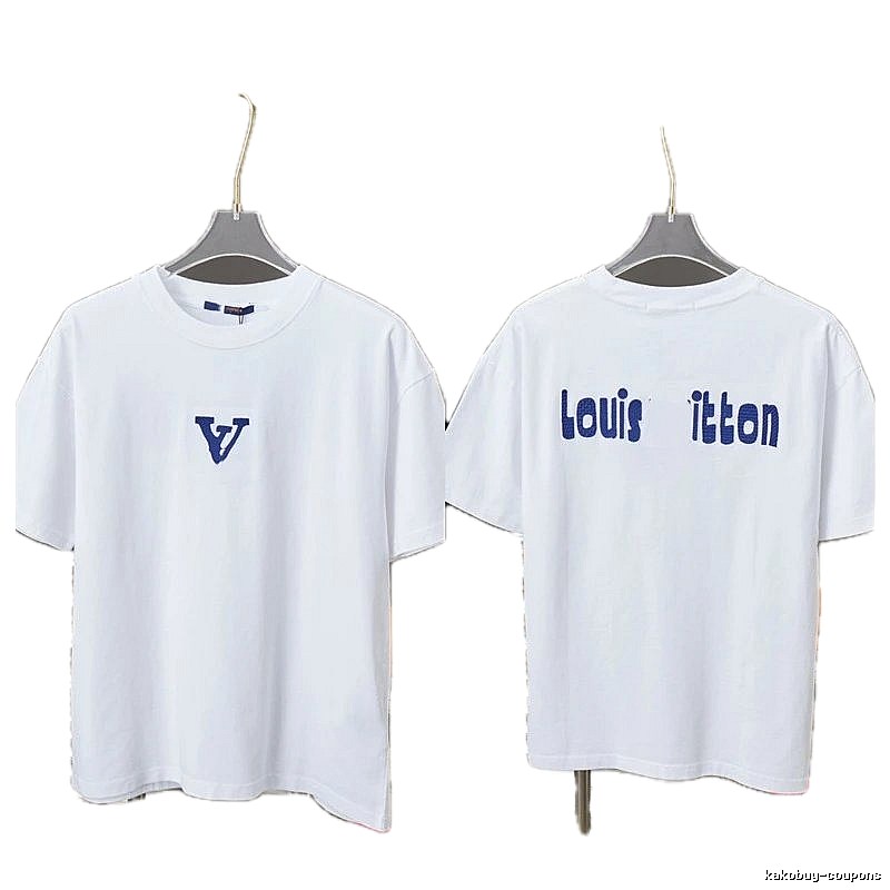 Louis Vuitton Embroidered Trendy Style White Short-sleeve T-shirt