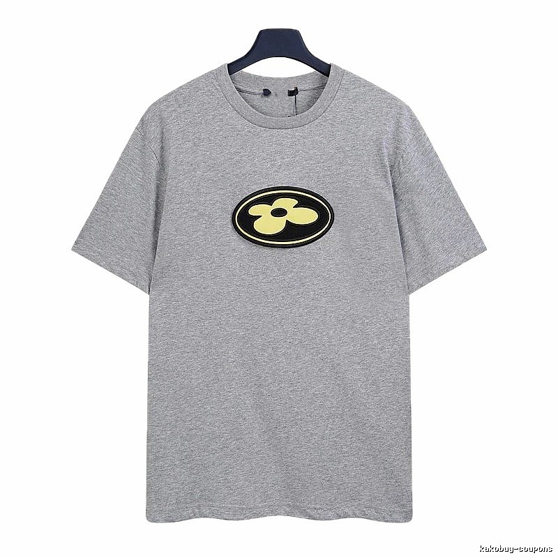 Louis Vuitton Floral Trend Style Grey Short-sleeve T-shirt