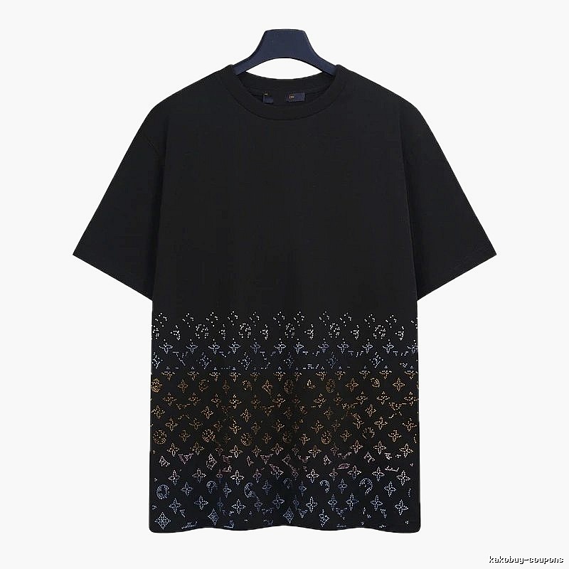 Louis Vuitton Gradient Monogram Street-style Black T-Shirt