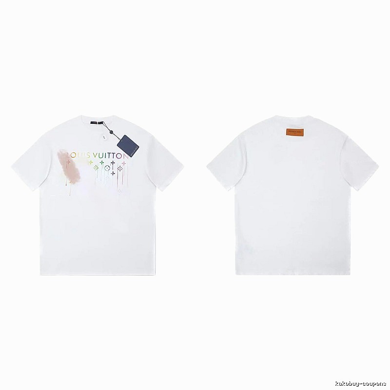 Louis Vuitton Iridescent Print Trendy White T-Shirt