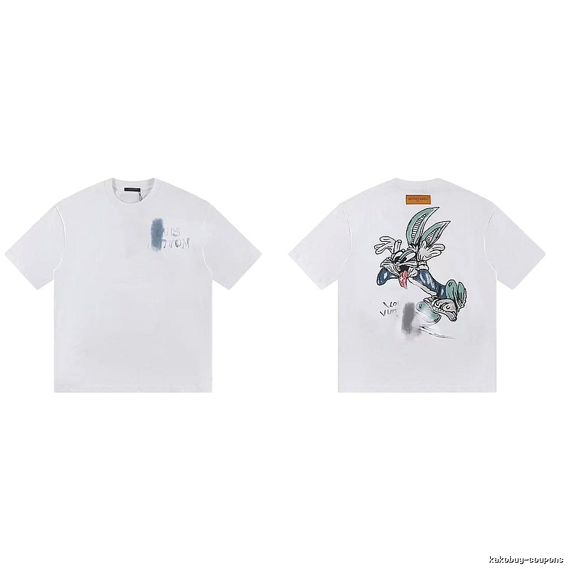Louis Vuitton Trendy & Cool Cartoon Graffiti White T-Shirt