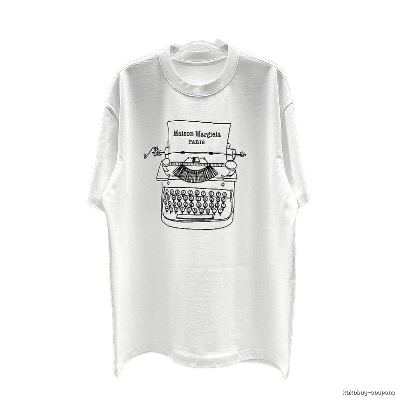 Maison Margiela Vintage Typewriter Style White T-Shirt