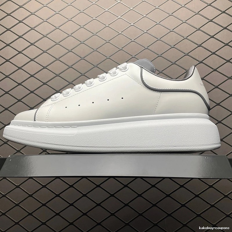 McQueen Oversized Sneakers in White and Black, Finished with Raised Sole Edge