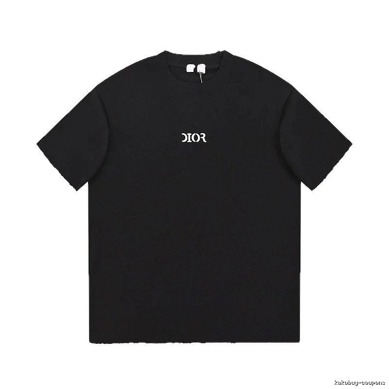 Minimalist Black Short-sleeve T-shirt with Dior Lettering