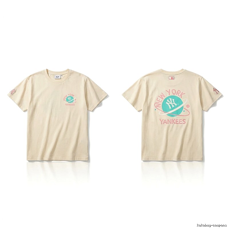 MLB New York Yankees trendy brand beige T-shirt