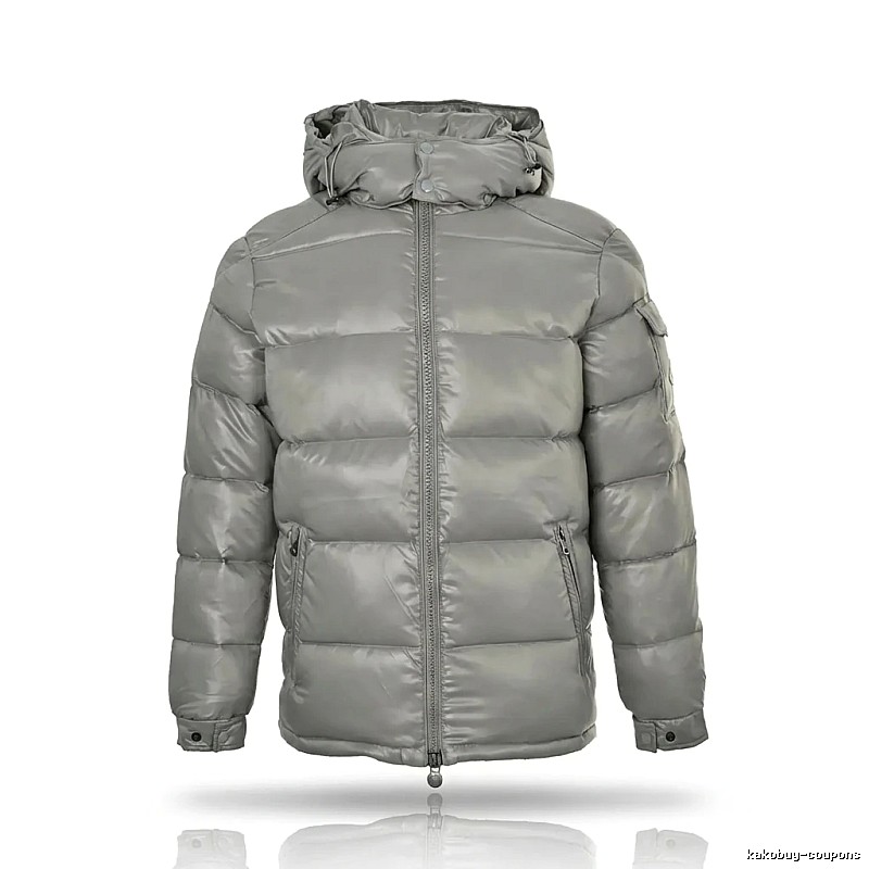 Moncler hooded fashionable grey down jacket