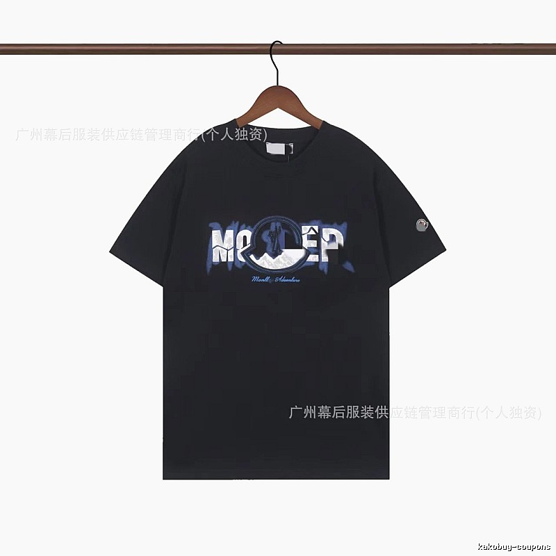 Moncler Letter Print Casual Black T-Shirt