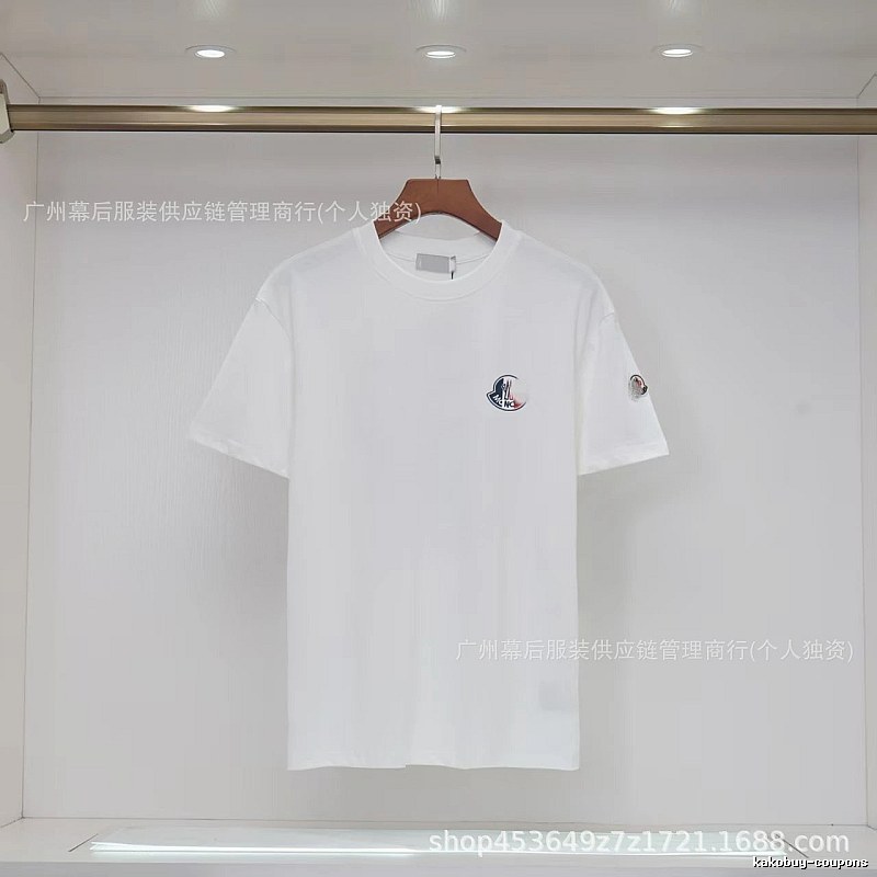 Moncler Logo Minimalist Style White Short-sleeved T-shirt