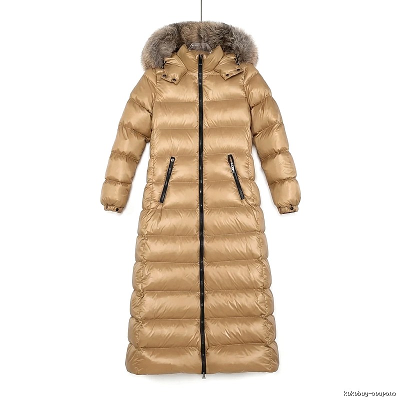 Moncler long stylish camel down jacket
