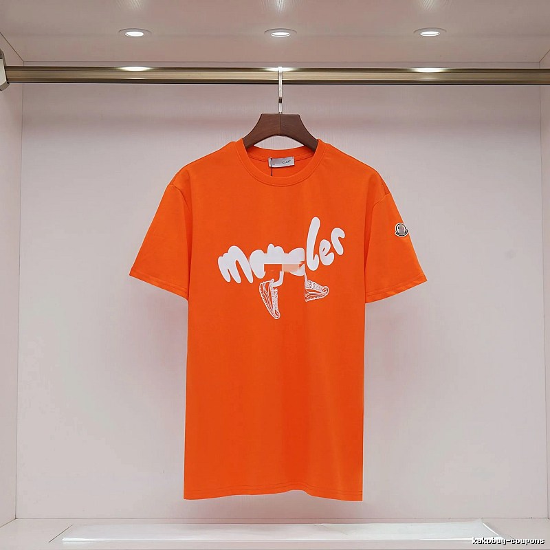 Moncler Printed Casual-style Orange Short-sleeve T-shirt