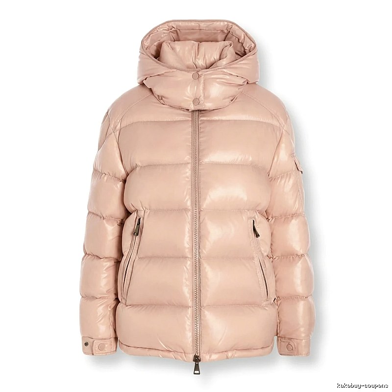 Moncler shiny casual pink down jacket