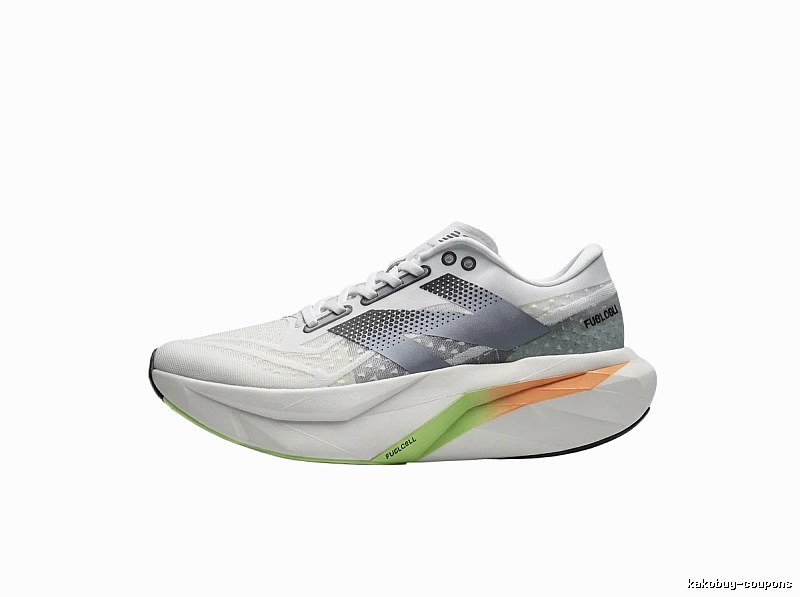 New Balance racing style white and grey sports shoes