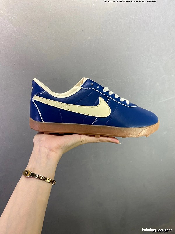 Nike Blue and Cream Waffle-Sole Runners Defined by Streamlined Toe