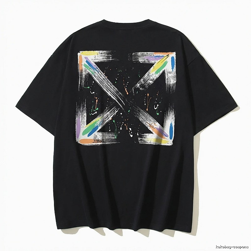 Off-White graffiti-style black T-shirt