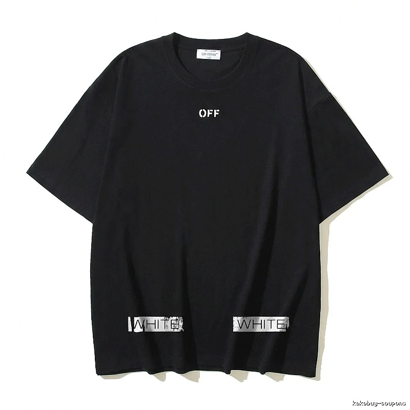 Off-White minimalist style black T-shirt