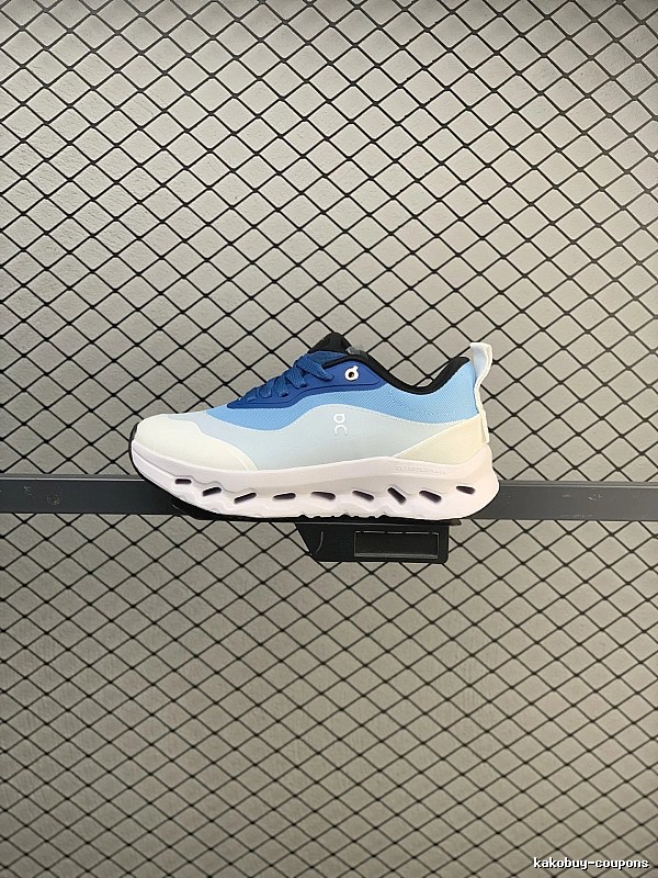 On White and Blue Cloud Runners Highlighting Open Mesh Panels