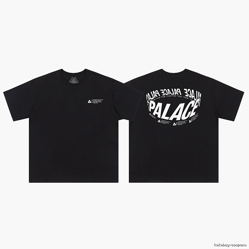 Palace Letter Print Street Style Black T-Shirt
