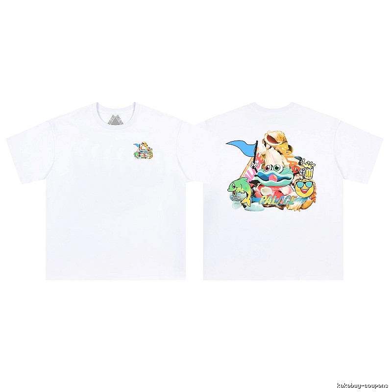Palace Ocean Graffiti Street Style White T-Shirt