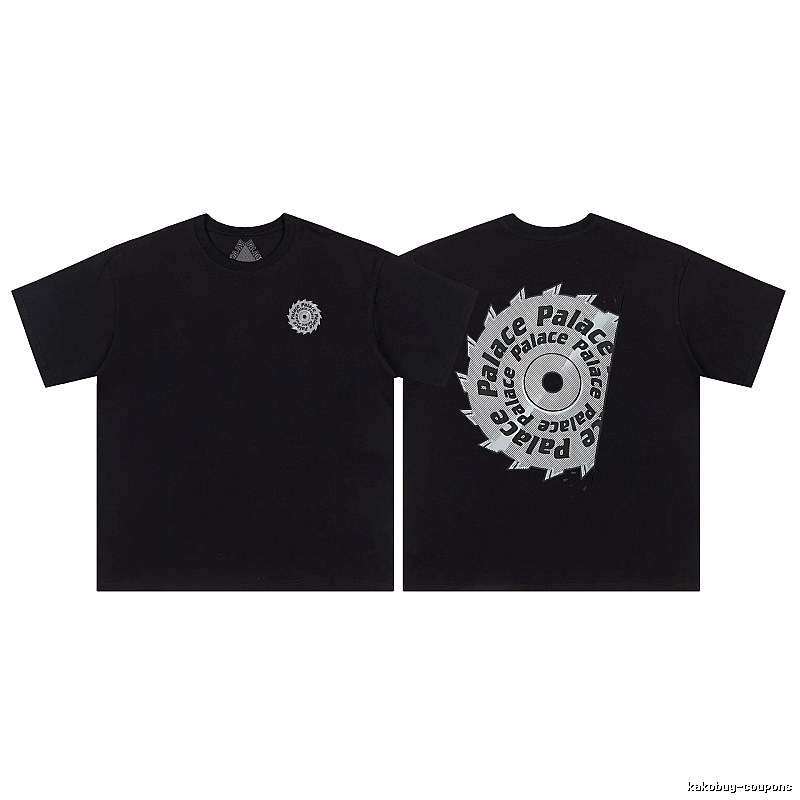 Palace Saw Blade Print Street Style Black Short-sleeve T-shirt