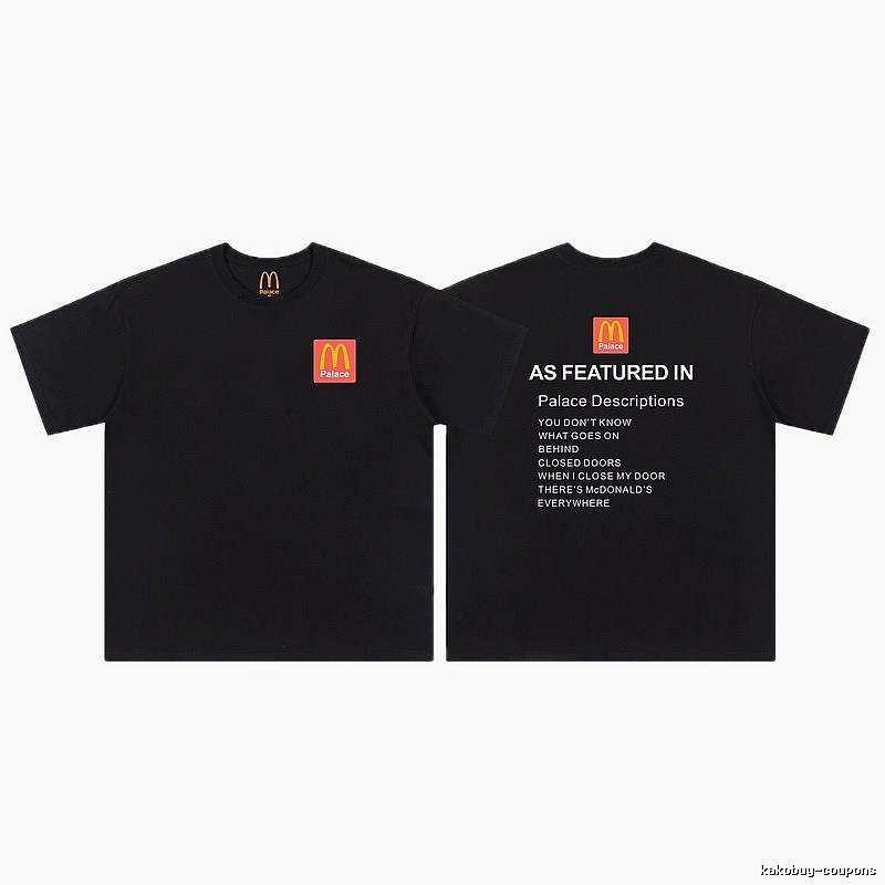 Palace x McDonald's Co-branded Street Style Black T-shirt