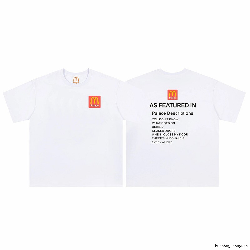 Palace x McDonald's Co-branded Street Style White T-shirt