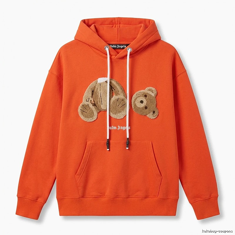 Palm Angels Bear Trend Brand Orange Sweatshirt