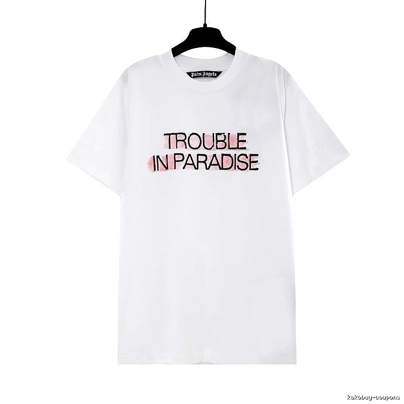 Palm Angels Streetwear Logo T-shirt White Palm Tree with Practical Shape