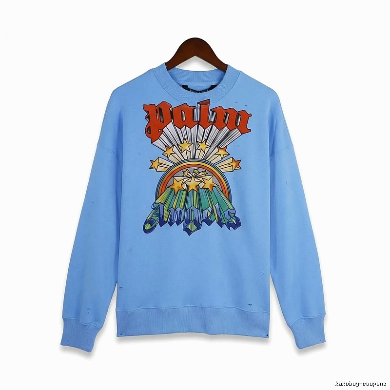 Palm Angels trendy brand blue sweatshirt