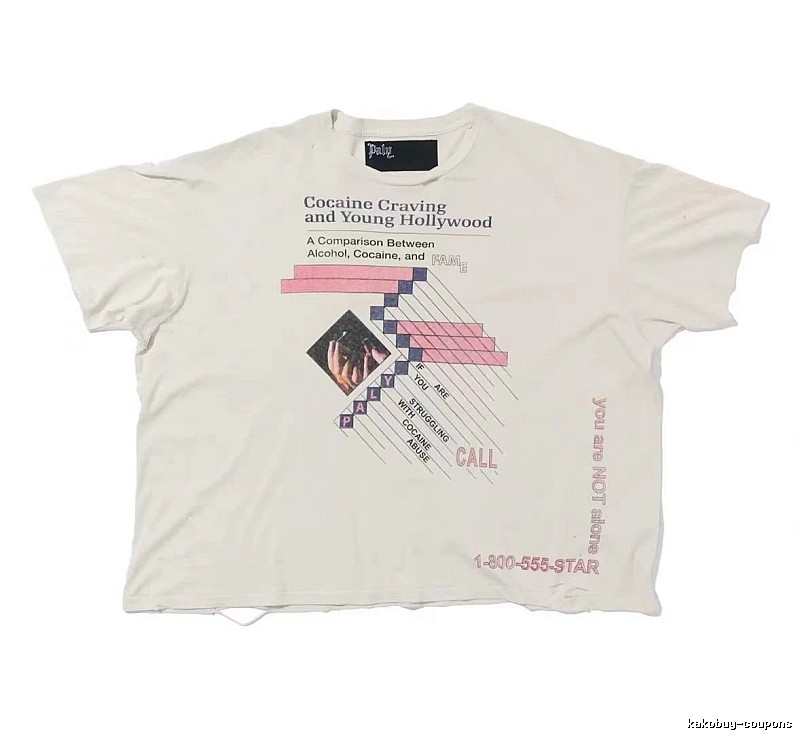 Paly Hollywood Printed Vintage Off-white Short Sleeve T-shirt