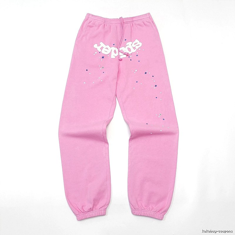 Pink Sp5der Graphic Sweatpants for travel